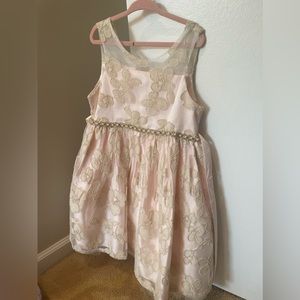 Toddler Pink and gold formal dress